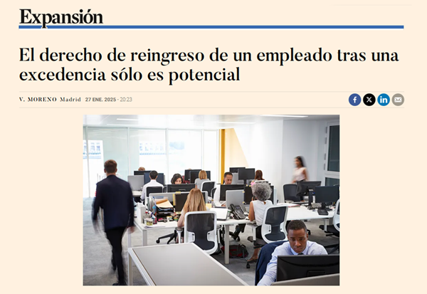 El derecho de reingreso de un empleado tras una excedencia sólo es potencial