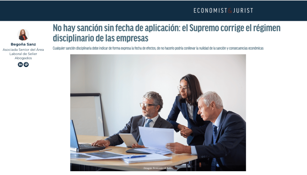 Begoña Sanz La falta de fecha invalida las sanciones disciplinarias