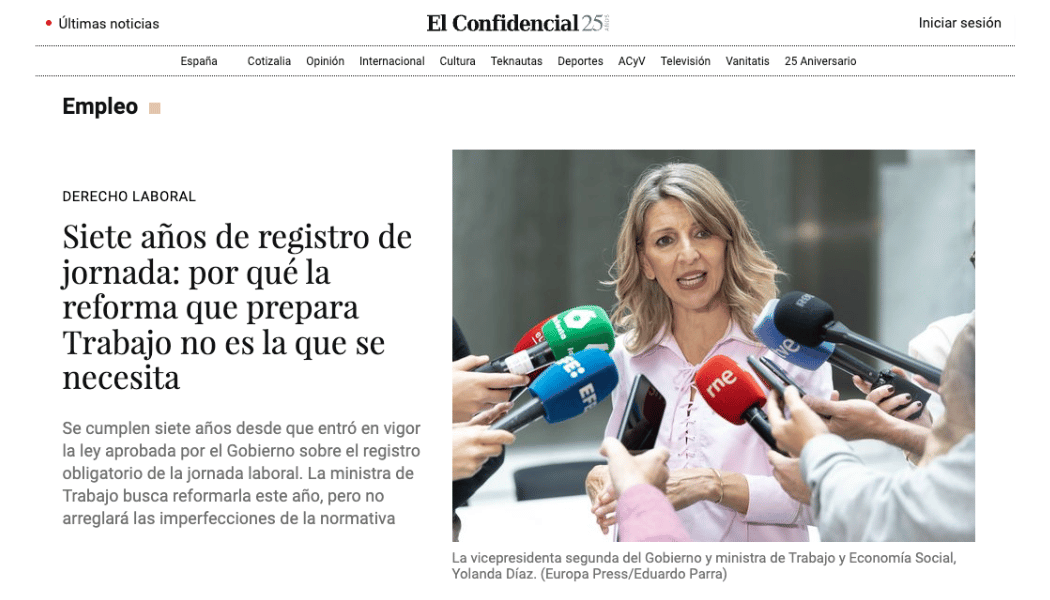 Registro laboral y de jornada